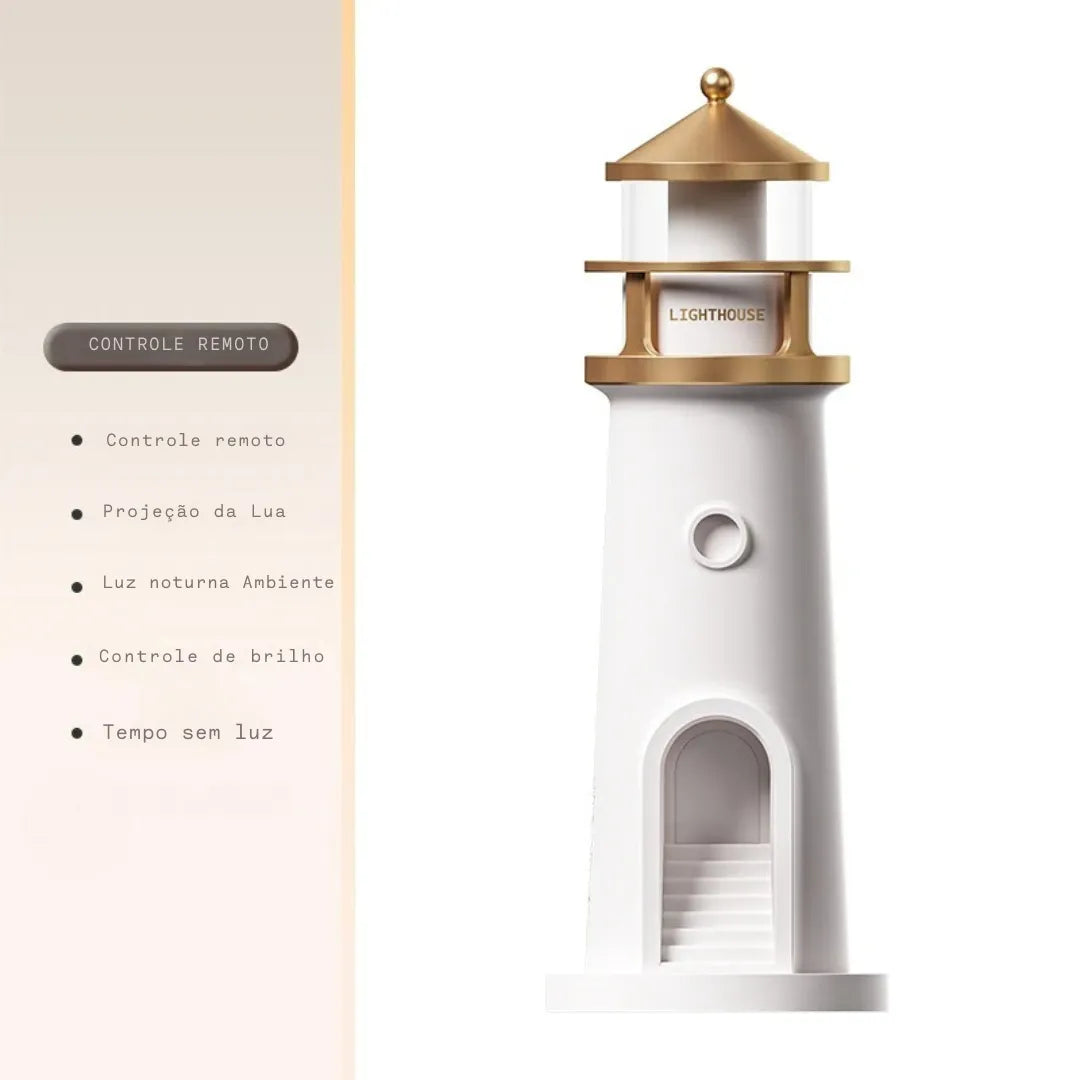 Luminária farol com Projeção da Lua - Luci Express