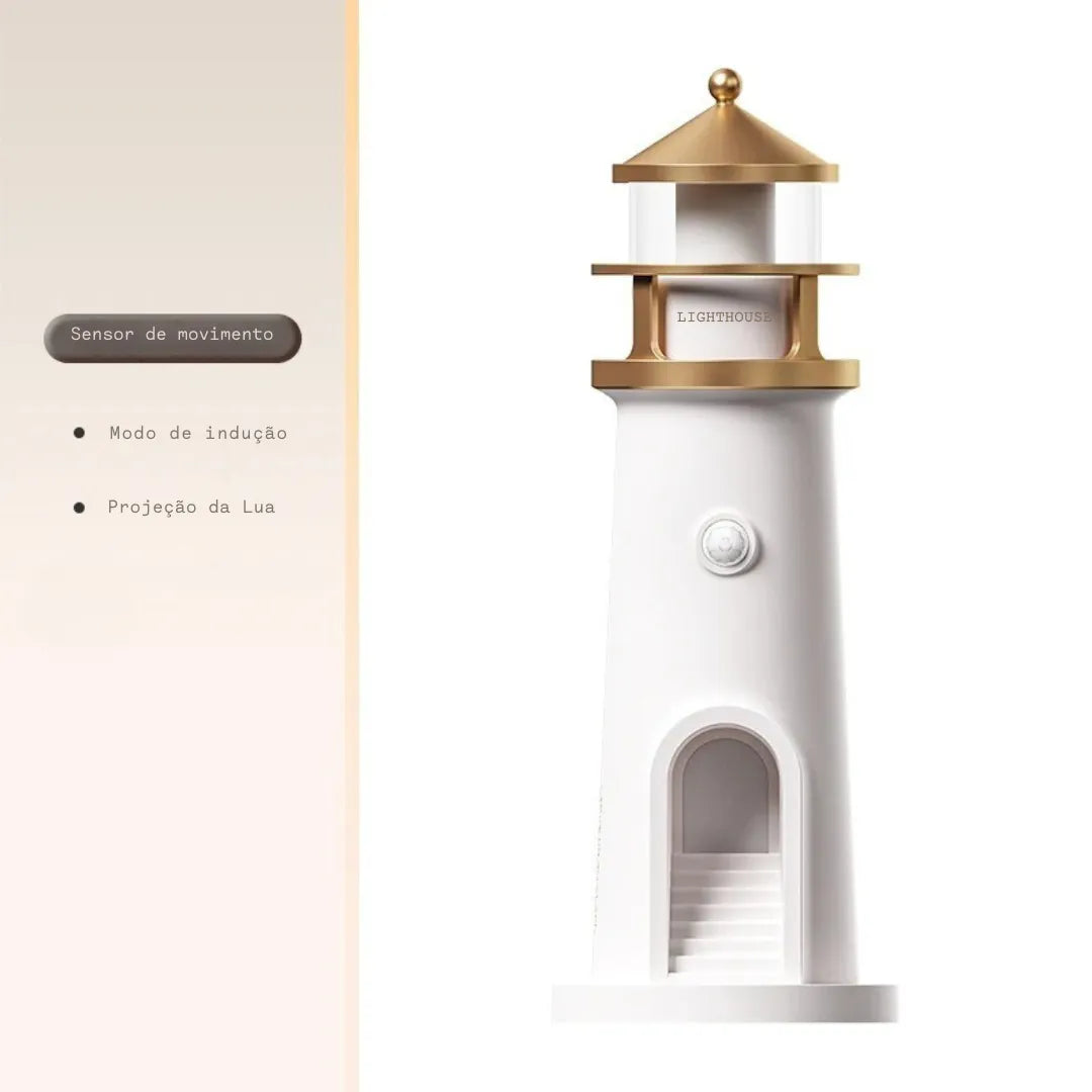 Luminária farol com Projeção da Lua - Luci Express
